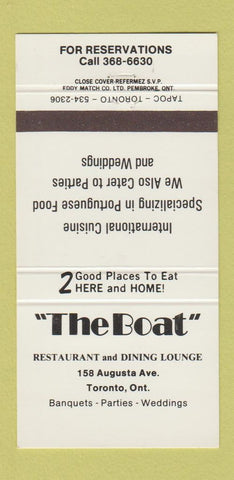 Matchbook Cover - The Boat Restaurant Toronto ON 30 Strike