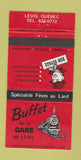 Matchbook Cover - Buffet de la Gare de Levis QC 30 Strike