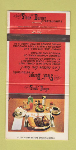 Matchbook Cover - Winco Steak n Burger Windsor London Hamilton ON 30 Strike