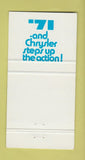 Matchbook Cover - 1971 Plymouth Halnan Motors Canada 30 Strike