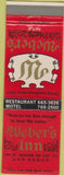 Matchbook Cover - Weber's Inn Ann Arbor MI
