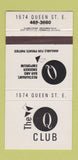 Matchbook Cover - The Q Club Toronto ON 30 Strike