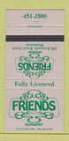 Matchbook Cover - Friends Restaurant Brampton ON 30 Strike