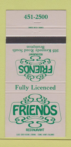 Matchbook Cover - Friends Restaurant Brampton ON 30 Strike