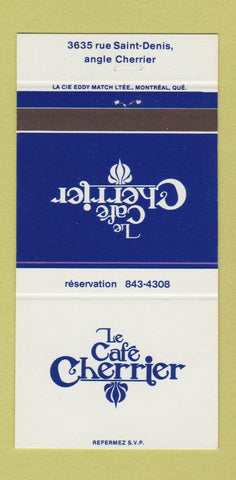 Matchbook Cover - Le Cafe Cherrier QC 30 Strike