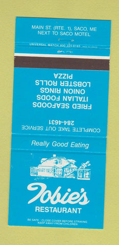 Matchbook Cover - Tobie's Restaurant Saco ME 30 Strike