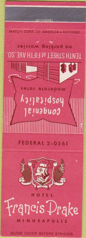 Matchbook Cover - Hotel Francis Drake Minneapolis MN