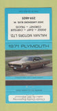 Matchbook Cover - 1971 Plymouth Halnan Motors Canada 30 Strike