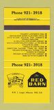 Matchbook Cover - The Red Barn Legal AB 30 Strike
