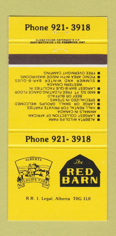 Matchbook Cover - The Red Barn Legal AB 30 Strike
