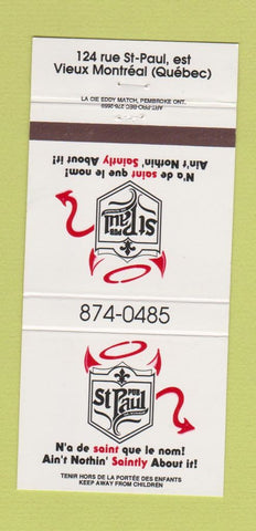 Matchbook Cover - St Paul Pub Montreal QC 30 Strike