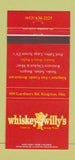 Matchbook Cover - Whiskey Willy's Kingston ON 30 Strike