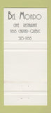Matchbook Cover - Bel Mondo Italian Quebec QC 30 Strike