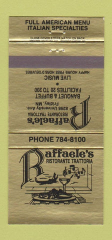 Matchbook Cover - Raffaele's Ristorante Italian Fridley MN 30 Strike