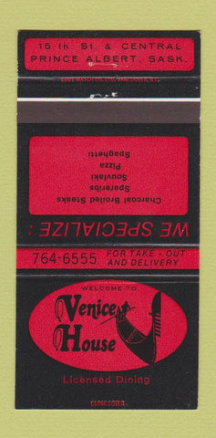 Matchbook Cover - Venice House Prince Albert SK 30 Strike