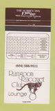 Matchbook Cover - Rangoon Racquet Club Surrey BC 30 Strike