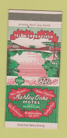 Matchbook Cover - Ashley Oaks Motel Valdosta GA 30 Strike