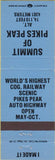 Matchbook Cover - Summit of Pikes Peak CO