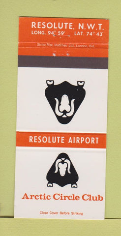 Matchbook Cover - Arctic Circle Club Resolute NWT Canada 30 Strike