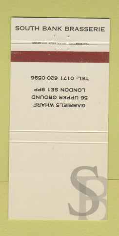 Matchbook Cover - South Bank Brasserie London UK 30 Strike