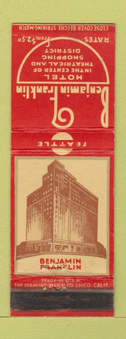 Matchbook Cover - Benjamin Franklin Hotel Seattle WA