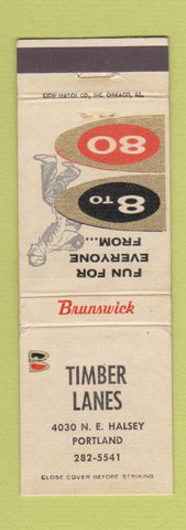 Matchbook Cover - Timber Lanes Bowling Portland OR
