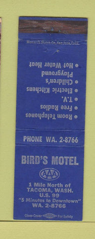 Matchbook Cover - Bird's Motel Tacoma WA