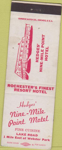 Matchbook Cover - Nine Mile Point Motel Rochester