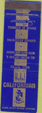 Matchbook Cover - Hotel Californian San Francisco CA