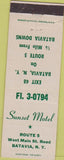 Matchbook Cover - Sunset Motel Batavia NY
