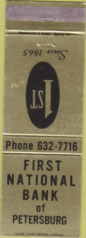 Matchbook Cover - First National Bank of Petersburg