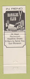Matchbook Cover - Harolds Club Reno NV