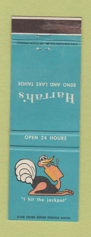 Matchbook Cover - Harrah's Club Casino Reno Lake Tahoe CA