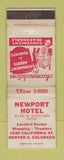 Matchbook Cover - Newport Hotel Denver Colorado WORN