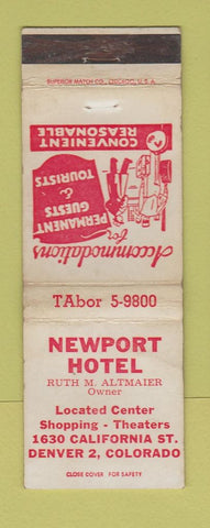 Matchbook Cover - Newport Hotel Denver Colorado WORN