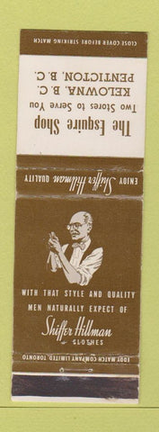 Matchbook Cover - Esquire Men's Clothes Kelowna Penticton BC Shiffer Hillman