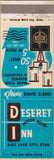 Matchbook Cover - Desert Inn Salt Lake City UT