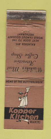 Matchbook Cover - Kopper Kitchen Waikiki Hawaii WEAR