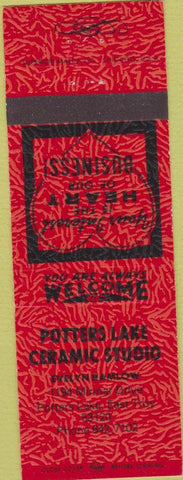 Matchbook Cover - Potters Lake Ceramic Studio East Troy