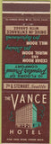 Matchbook Cover - Vance Hotel Seattle WA