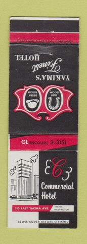 Matchbook Cover - Commercial Hotel Yakima WA