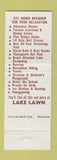Matchbook Cover - Lake Lawn Lodge Delavan WI