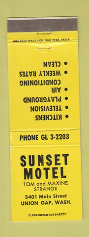 Matchbook Cover - Sunset Motel Union Gap WA