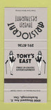 Matchbook Cover - Tony's East girlie Strip club Scarborough ON 30 Strike