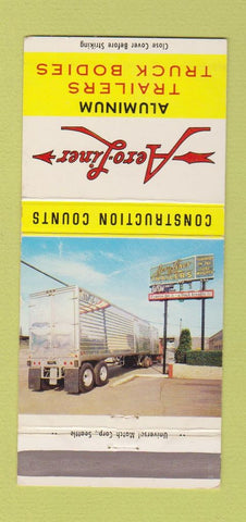 Matchbook Cover - Aero Liner Aluminum Truck Trailers Spokane WA 30 Strike