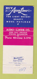Matchbook Cover - Aero Liner Aluminum Truck Trailers Spokane WA 30 Strike