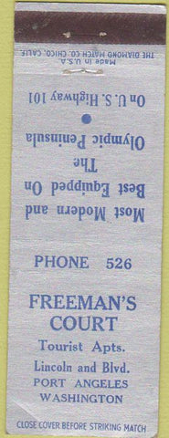 Matchbook Cover - Fireman's Court Port Angeles WA