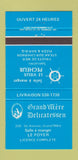 Matchbook Cover - Grand Mere Deli Le Foyer QC Grand Mere 30 Strike