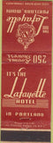 Matchbook Cover - Lafayette Hotel Portland ME
