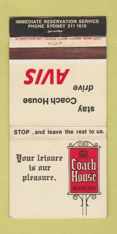 Matchbook Cover - Coach House Motor Inns Sydney Australia Avis WEAR 30 Strike